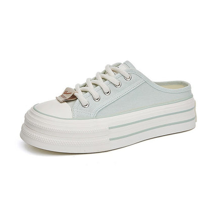 Pullback simple daily platform shoes female college style youth show long legs student board shoes Korean solid color versatile single shoes