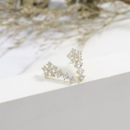 RAKOL cross-border new sweet earrings, petite and unique niche stud earrings, ultra-sparkling elegant zircon earrings, popular for women