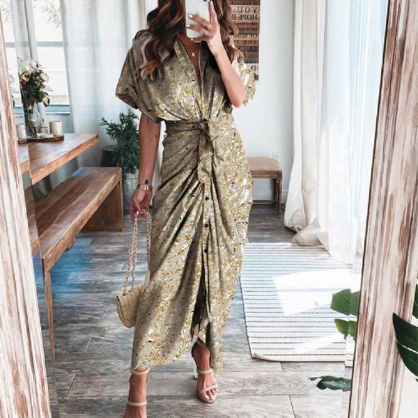 2026 spring new cross-border European beauty fashion temperament design sensible irregular dress women