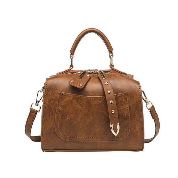 Cross-border bag women's 2023 new foreign trade women's bag simple PU small square bag vintage fashion shoulder bag handbag | Ciaura