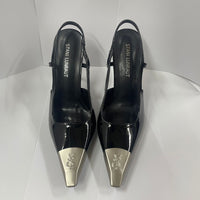 Patent leather black silver 10cm
