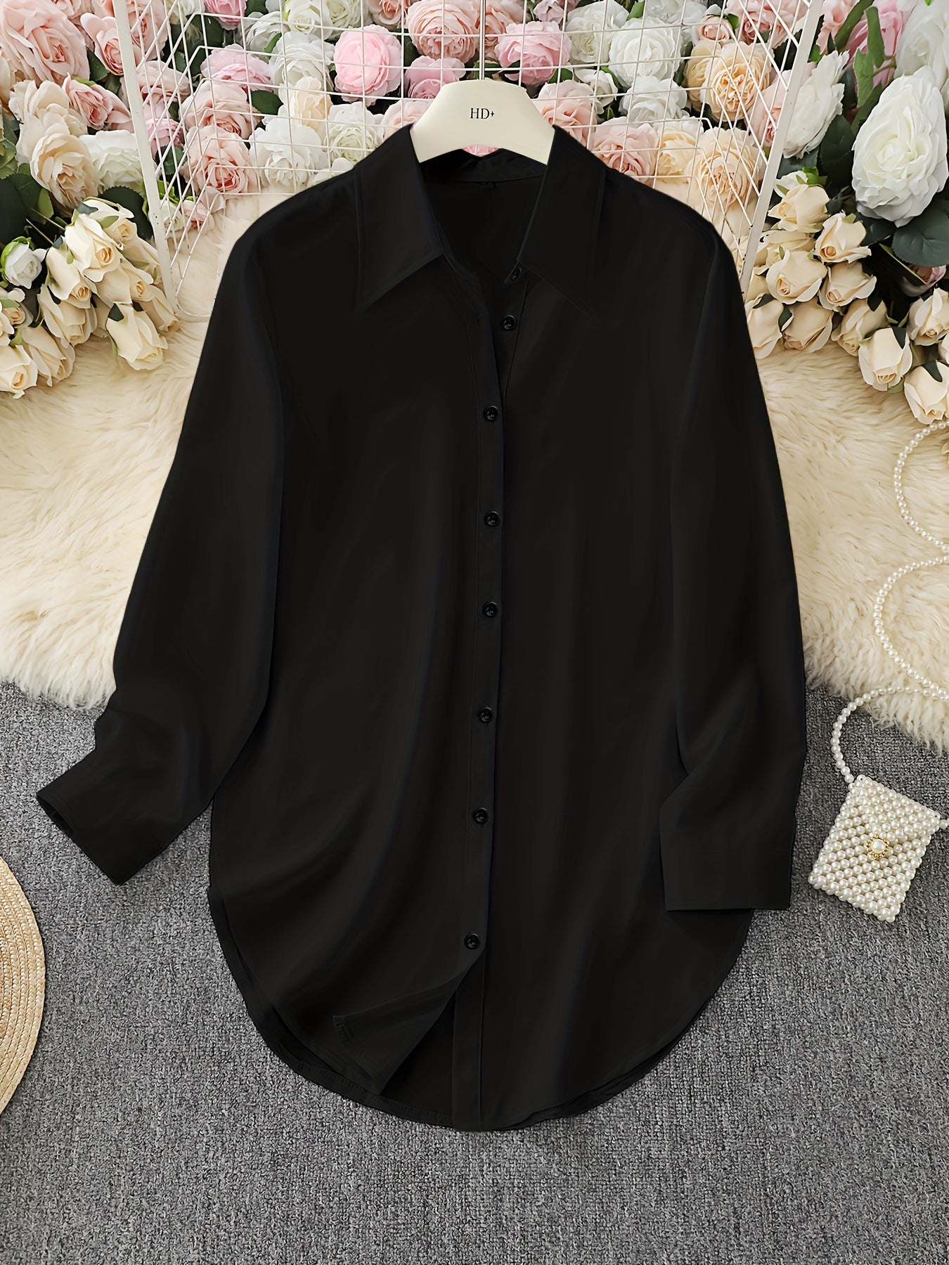 2026 AliExpress wish Amazon Hot Item: Four-season fashion minimalist irregular women's shirt, long-sleeve shirt