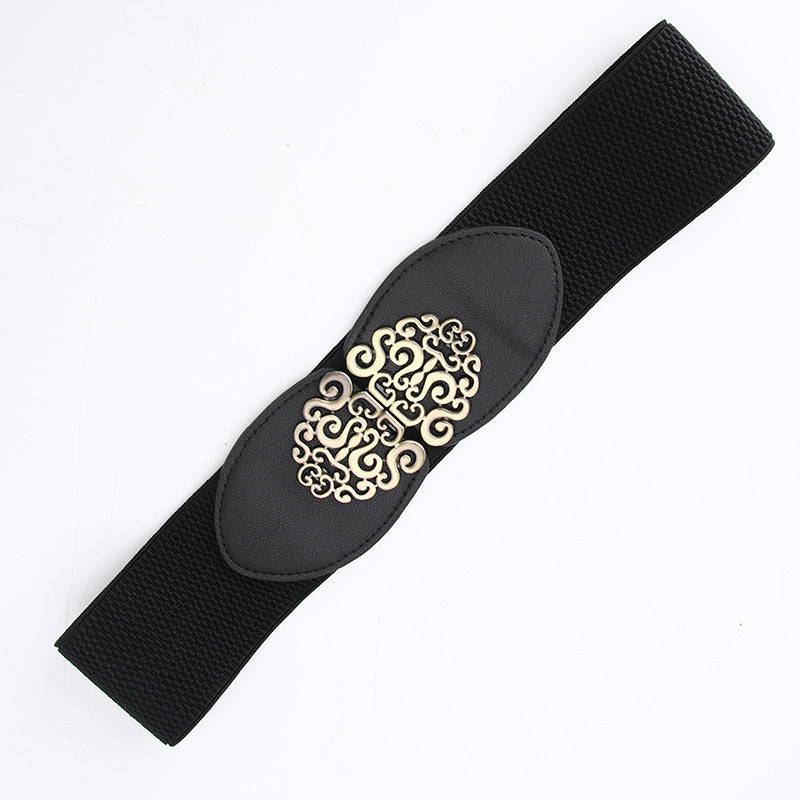 Wide belt women's elastic decoration with dress simple and versatile fashion waist closure women's belt manufacturer wholesale