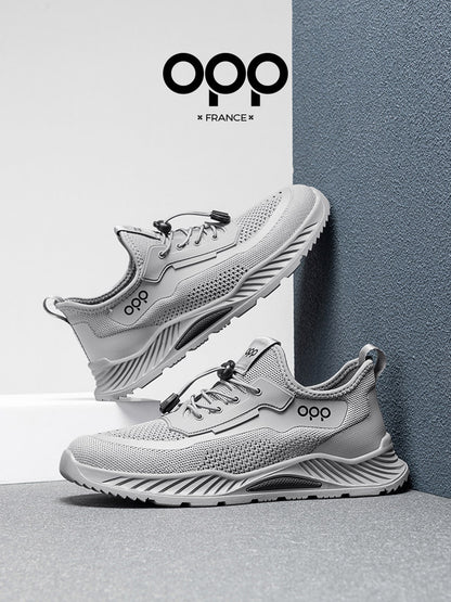 OPP Men's Shoes 2026 Spring New Flying Woven Breathable Anti-Odor Running Mesh Shoes Lightweight Casual Sports Hiking Shoes