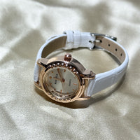 White Belt Rose Gold Frame White Dial (Belt)