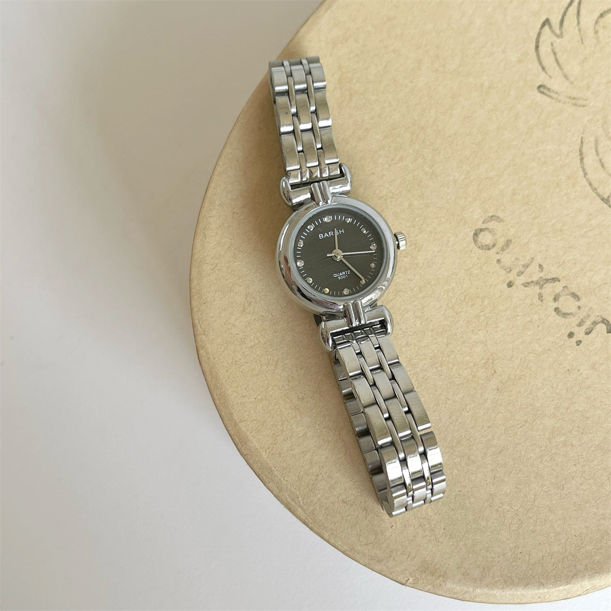 BARSH gold steel band minimalist diamond-dial women's watch, exquisite casual whitening, used quartz women's watch for export wholesale