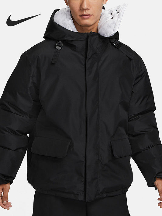 Nike official genuine winter new men's casual warm cargo hooded cotton jacket FB7595