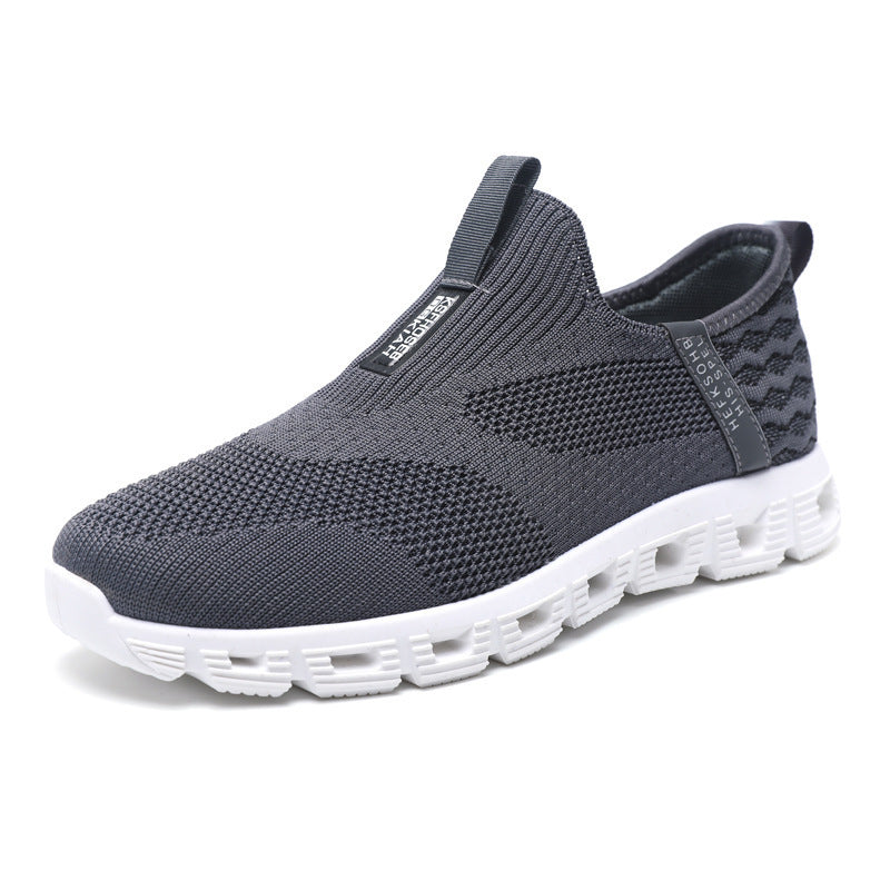 New men's shoes, fashion trends, casual shoes, one foot, low-top fly knit, breathable, plus size dad shoes, sneakers across borders