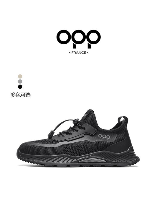 OPP Men's Shoes 2026 Spring New Flying Woven Breathable Anti-Odor Running Mesh Shoes Lightweight Casual Sports Hiking Shoes