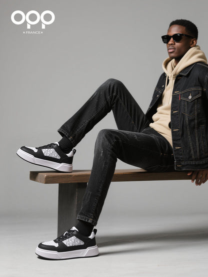 OPP spring new flat casual board shoes men's color-blocking fashion classic sports casual shoes thick-soled heightening men's shoes