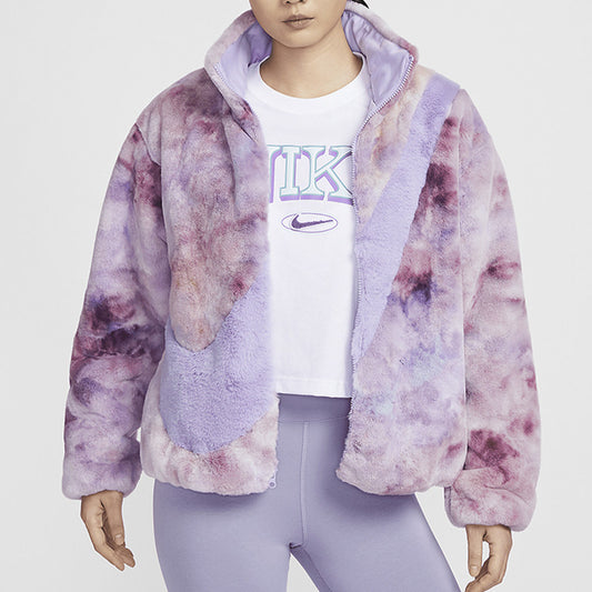 NIKE Women's stand-up collar cropped winter casual loose warm jacket jacket HQ4871-515-663