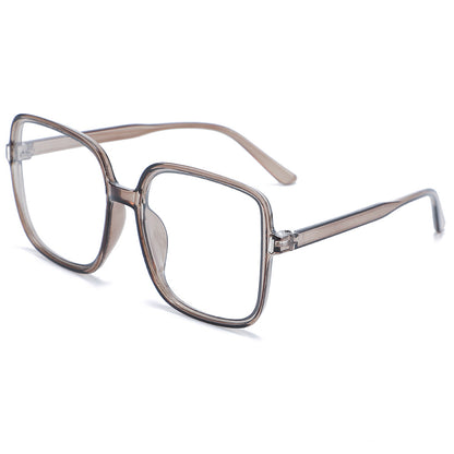Fashion large frame face small glasses frame women's 2025 new plain makeup retro flat gloss large square frame Internet celebrity glasses frame