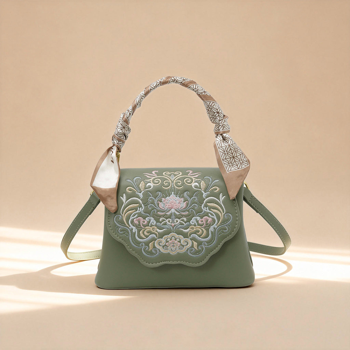 Internacional Bolsa transversal primavera/verão Novo modelo oriental bordado Bolsa transversal feminina exclusiva design sofisticado Bolsa de mão feminina