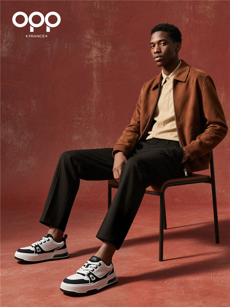 OPP casual board shoes 2026 spring men's air cushion shock absorption sports versatile popular low-top high-end white shoes