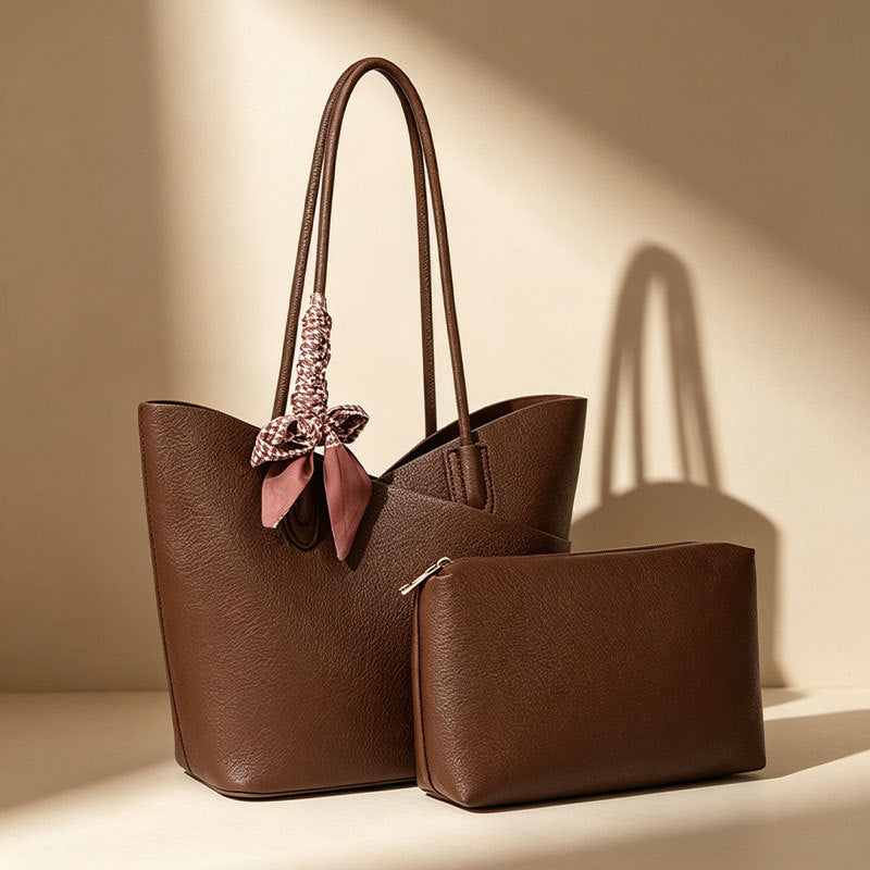 Bolsa tote feminina Novo modelo 2026 Grande capacidade conjunto de bolsa principal e pequena elegante fashion minimalista Bolsa de ombro versátil para o dia a dia Bolsa