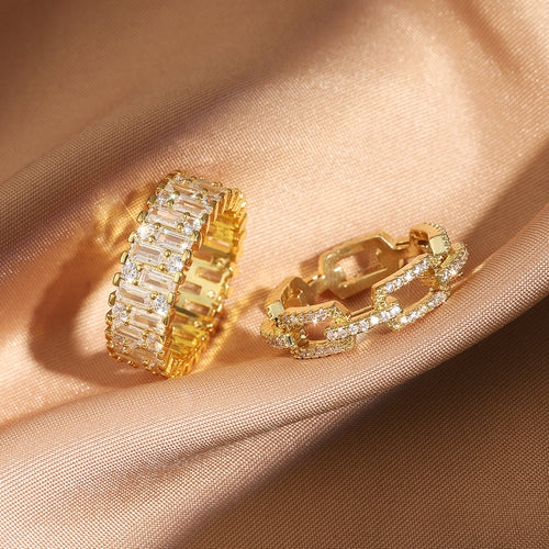 Cross-border exclusive copper zircon rings, emeralds, versatile Southeast Asian best-selling products, one piece can be labeled