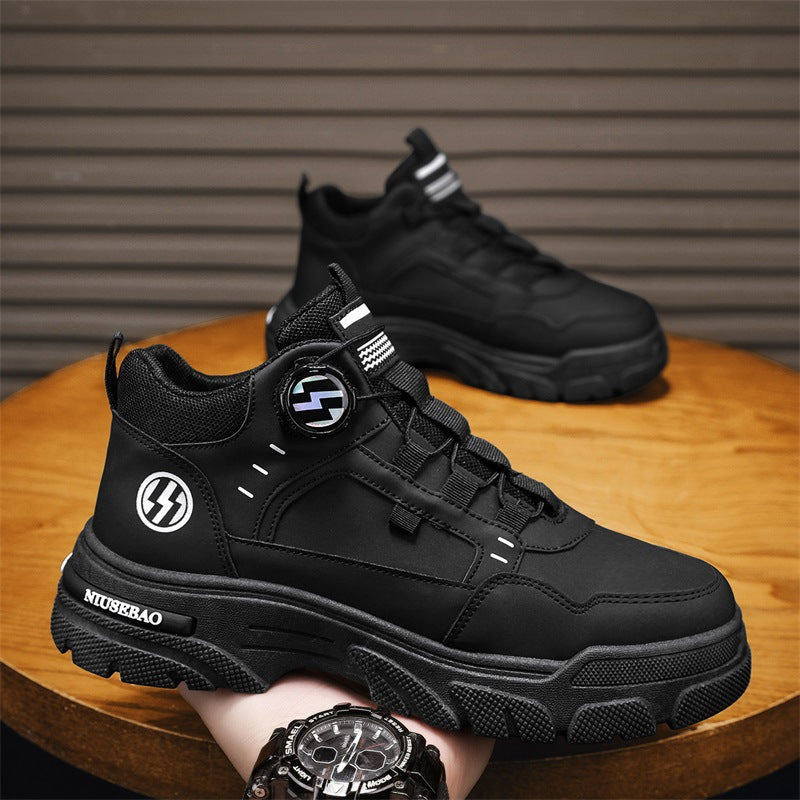 2026 Spring Mid-Top Men's Shoes, Trendy Versatile Men's Boots, Outdoor Men's Shoes, One-Foot Fashion Shoes, Youth Casual Shoes