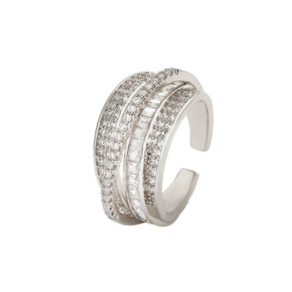 RAKOL best-selling Meteor AAA Zircon, exquisite and sophisticated layered light luxury niche rings for men and women, factory shipment