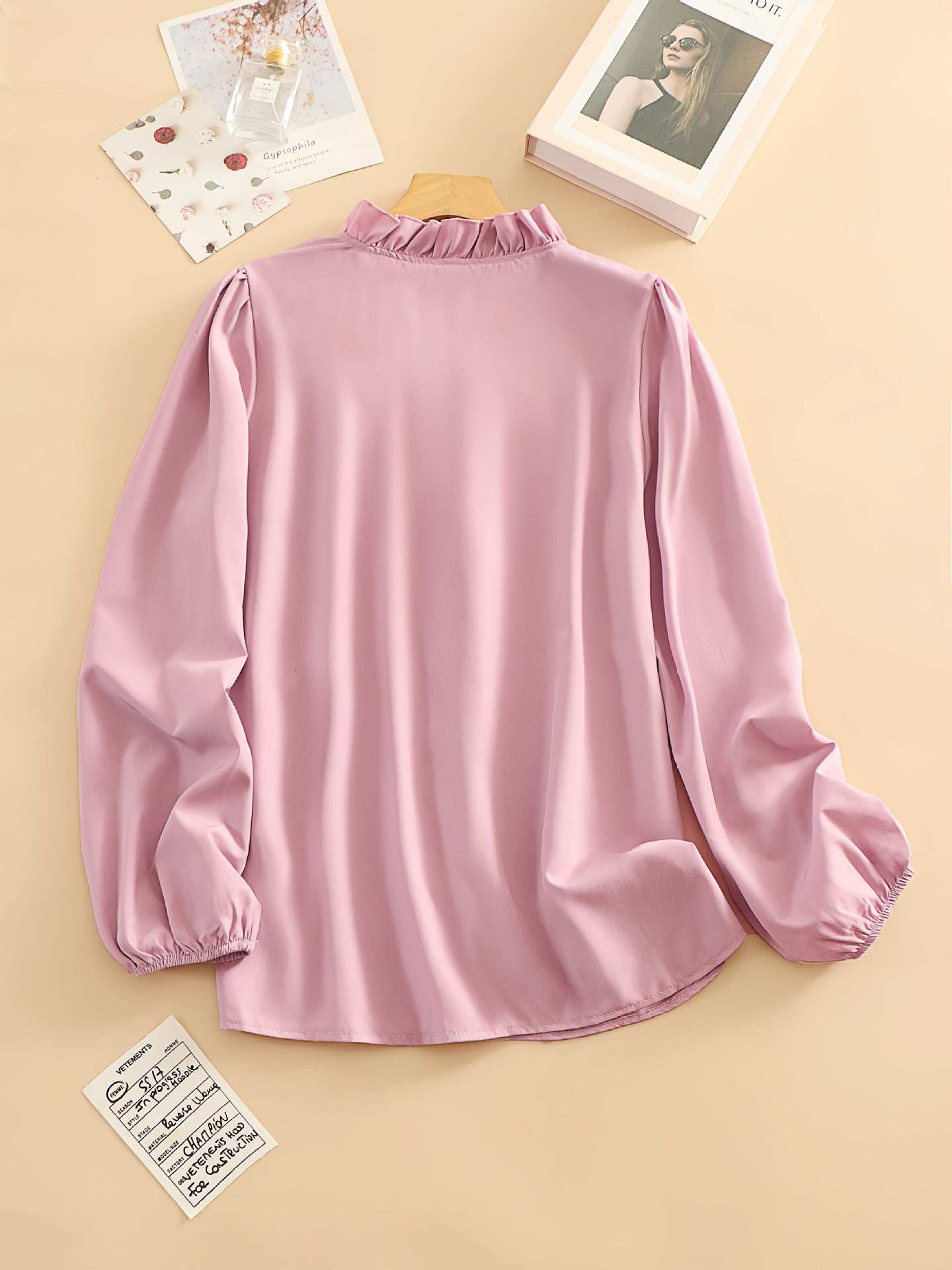 Cross-border foreign trade European and American women's clothing plus-size spring, summer, autumn, winter ruffle shirts for women's shirts are loose and chic