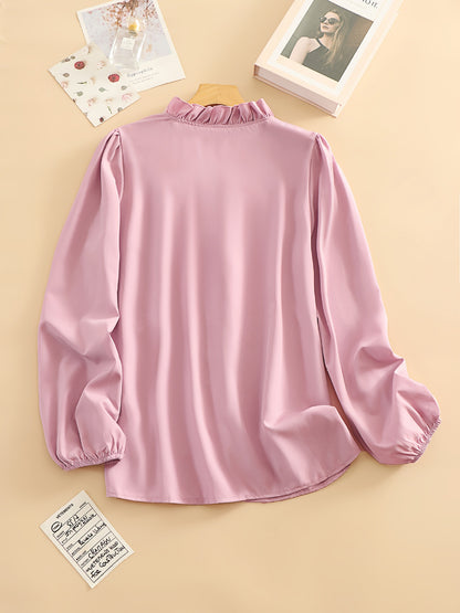Cross-border foreign trade European and American women's clothing plus-size spring, summer, autumn, winter ruffle shirts for women's shirts are loose and chic