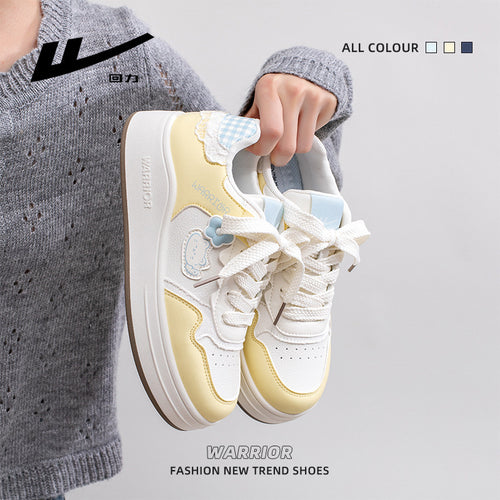 Huili New Sea Salt Fashion Board Shoes Sweet Kitten Casual Shoes Versatile Color Blocked Lace Comfortable Platform Shoes Wholesale