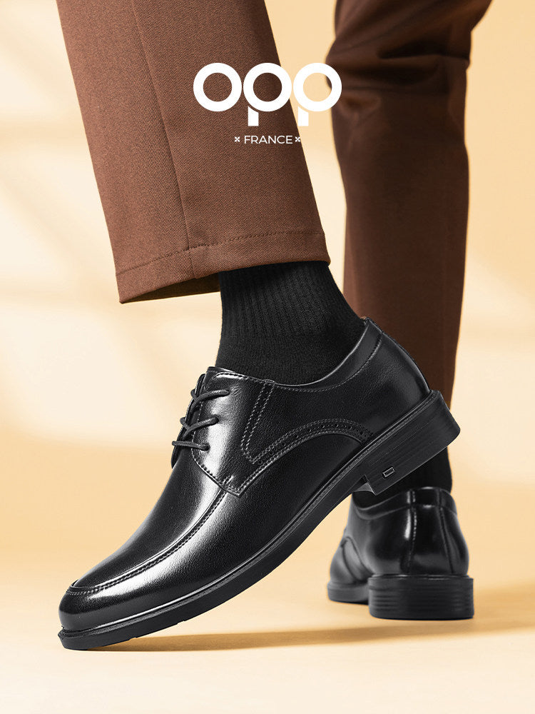 OPP leather shoes men's spring 2026 new business formal black British wedding casual fashion versatile derby shoes