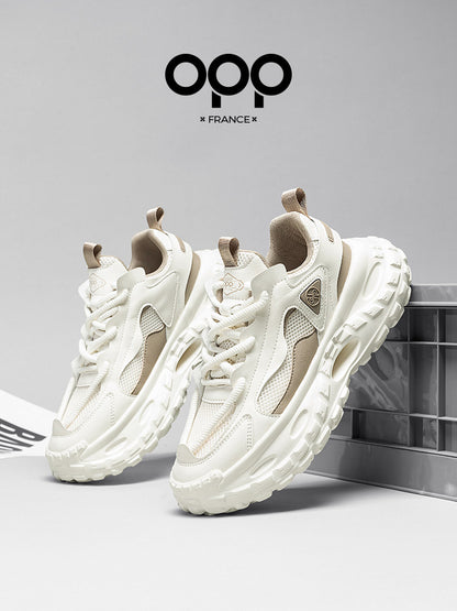 OPP men's shoes spring 2026 new black warrior tire sole anti-slip ruffian handsome shoes outdoor sports and leisure shoes