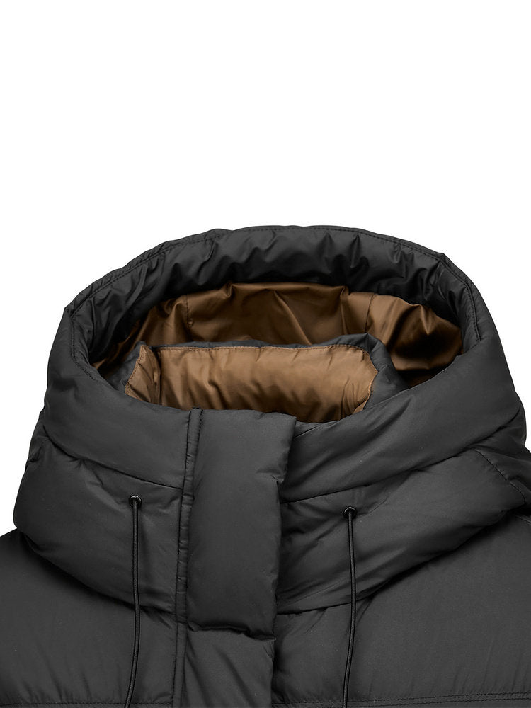 Casaco de mulher Skechers 25 de inverno, novo, quente, de tecido plano, comprimento midi, com enchimento de plumas, modelo P425W092-0018