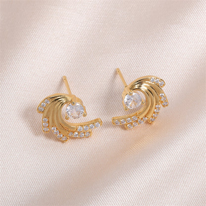 RAKOL versatile shaping earrings, fashionable cross-border hot-selling, personalized wing-shaped stud earrings, elegant and elegant for women