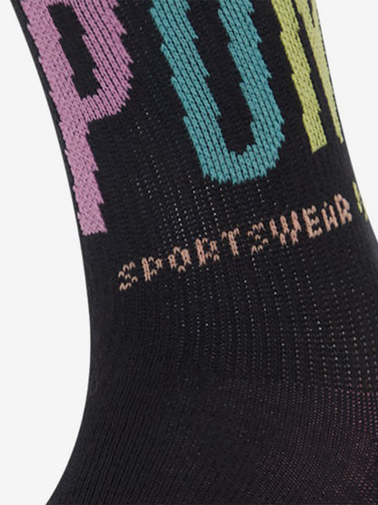 Puma official genuine new men's and women's same patchwork knitted mid-leg socks set 935588-01