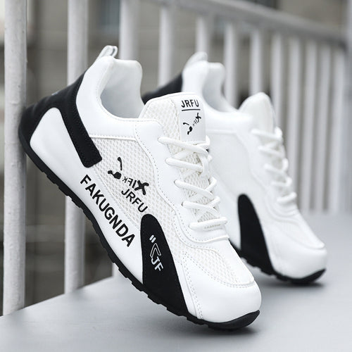 2025 New Sports Men's Shoes Mesh Casual Running Shoes Heightened, Lightweight and Breathable Travel White Shoes Cross-border Wholesale