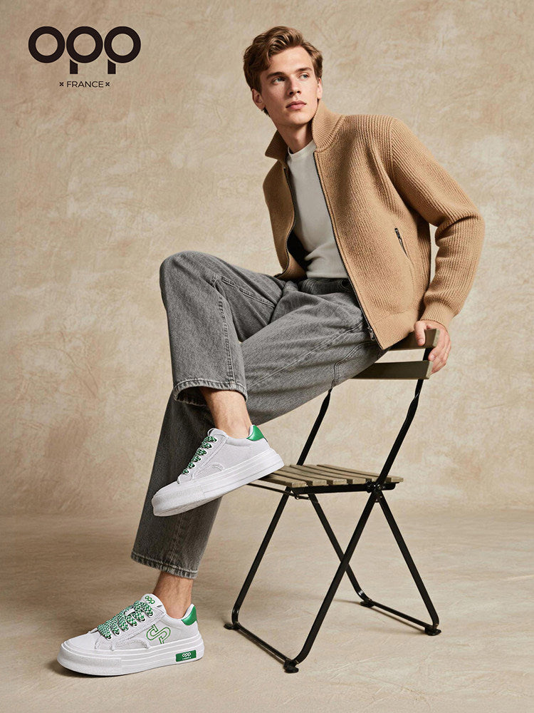 OPP Men's Shoes Spring 2026 New Niche Original Light Luxury Versatile Casual Sports Men's Thick-soled Small Whiteboard Shoes