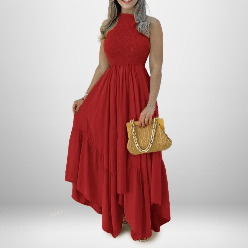 2026 spring new cross-border European and beautiful women's clothing new sleeveless elegant temperament fashion big swing dress