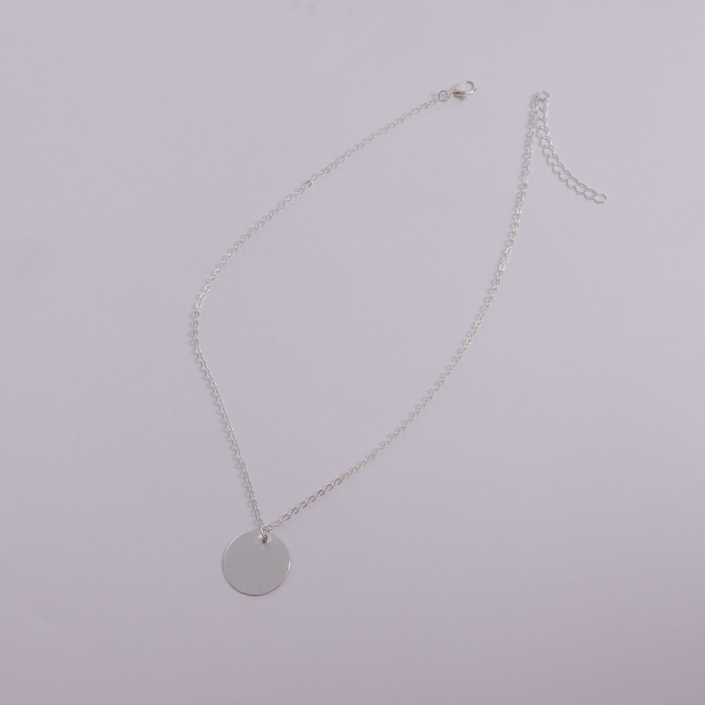 European and American cross-border jewelry Simple geometric glossy disc pendant necklace women's popular geometric temperament fashion necklace