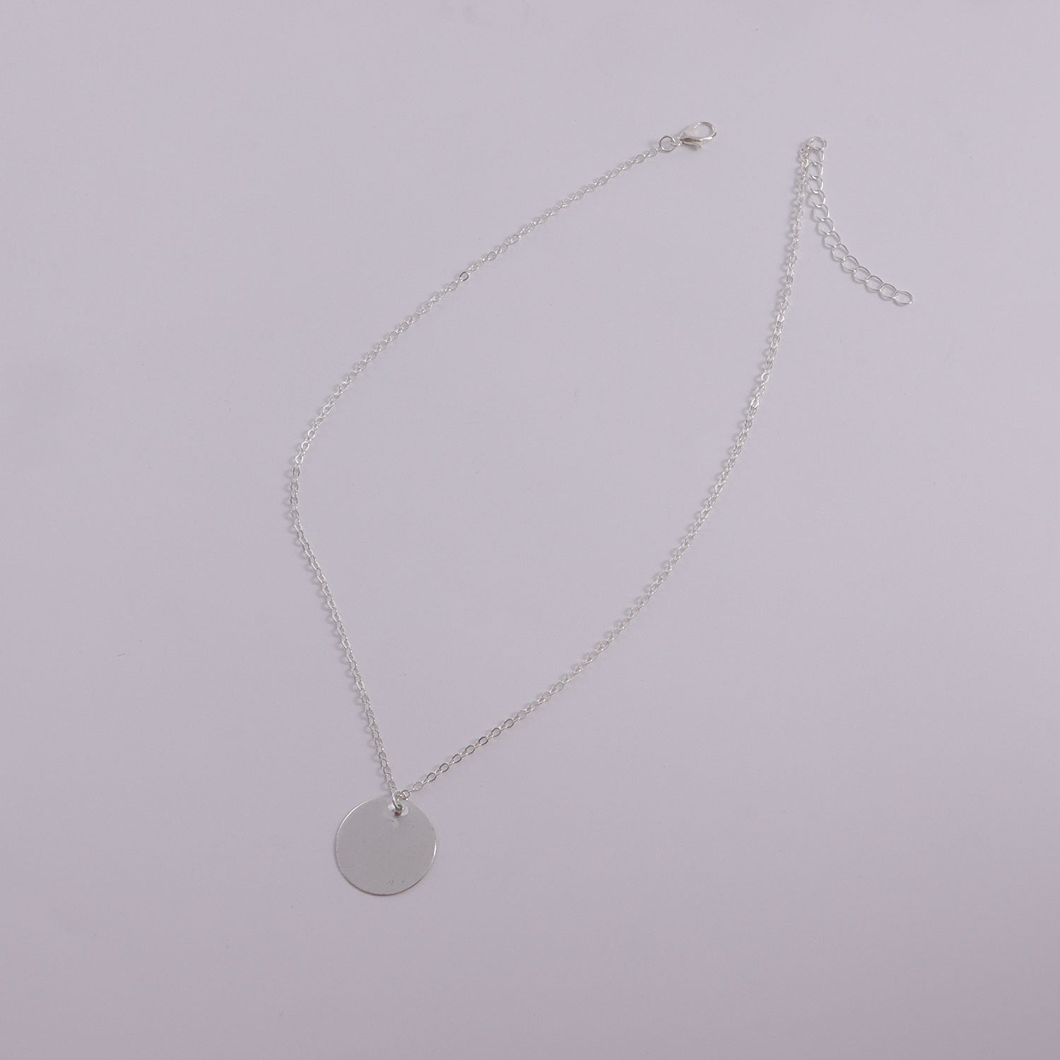 European and American cross-border jewelry Simple geometric glossy disc pendant necklace women's popular geometric temperament fashion necklace