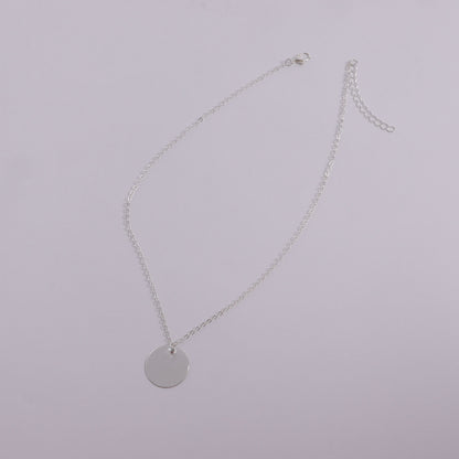 European and American cross-border jewelry Simple geometric glossy disc pendant necklace women's popular geometric temperament fashion necklace