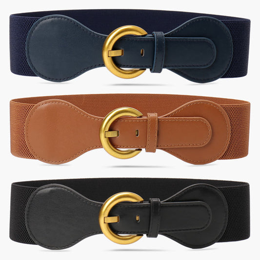 Drawstring women's retro pin-buckle embellished coat belt women's fashion versatile simple elastic elastic waist closure women