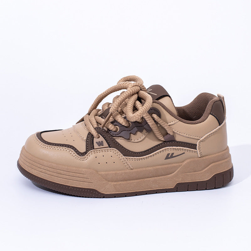 Pullback fashion versatile board shoes, black and white trendy design platform student shoes, four-season breathable casual shoes, women's shoes