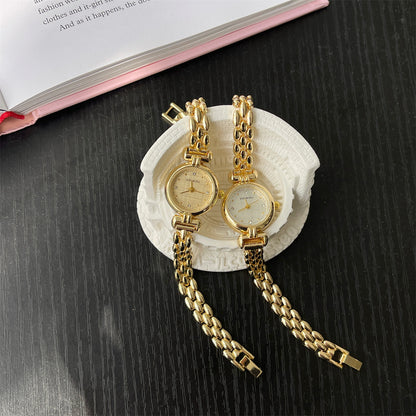 Douyin hot selling Korean fashion chain, small gold watch, women's fashion dot diamond, 2025 new manufacturer wholesale