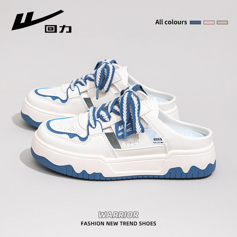 Pull-back toe half slippers women's summer wear 2026 new mesh shoes hollow breathable heelless platform shoes wholesale