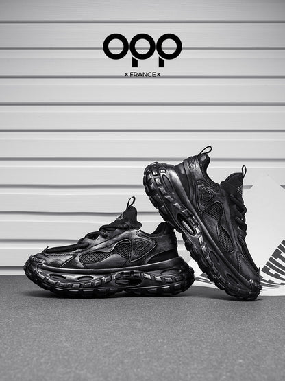 OPP men's shoes spring 2026 new black warrior tire sole anti-slip ruffian handsome shoes outdoor sports and leisure shoes
