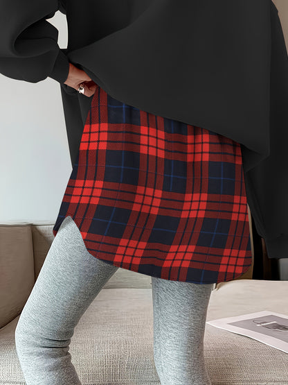 Cross-border, European, American, and Southeast Asian women's sweatshirts, base skirts, autumn and winter hems, butt curtains, layered with half-high waists
