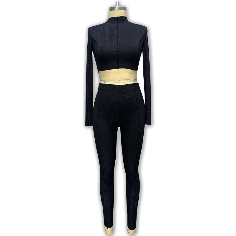 European and American cross-border foreign trade leisure suit women's 2021 autumn new fashion design high-waisted slim pants suit women