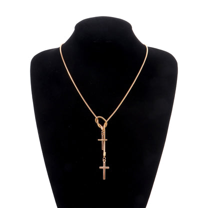European and American cross-border jewelry Personality cross snake bone chain necklace Women's fashion is cool and can be knotted and worn necklaces