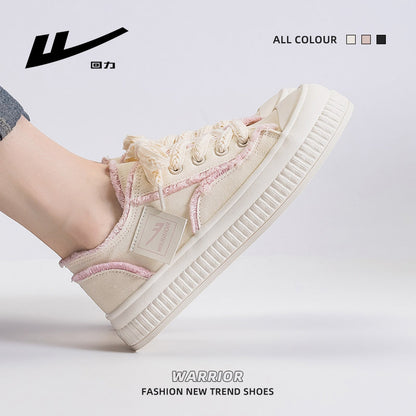 Pull-back raw edge board shoes creative spring and autumn platform beggar shoes Hong Kong style practical lace-up casual women's shoes thick sole casual