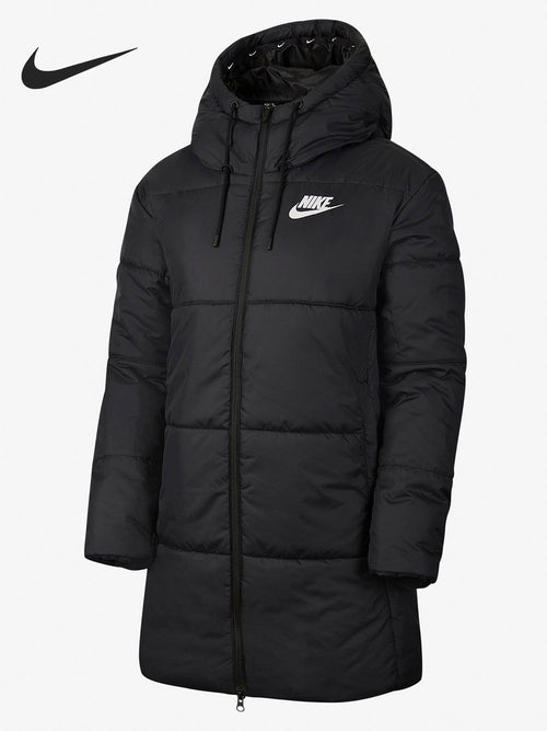 Nike Official Genuine Women's Comfort Hooded Woven Zipper Casual Sportswear Padded Suit CV8671-010