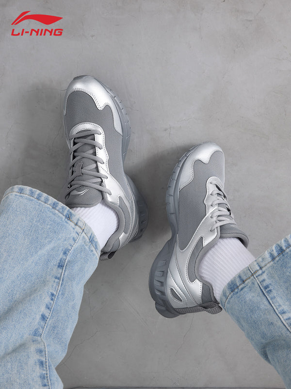 Li-Ning men's sports shoes 2026 summer new youth mesh breathable lightweight shock-absorbing silver running shoes