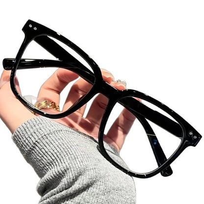 Cross-border new glasses frames for women, Japanese and Korean version of plain makeup rice nail flat light mirrors, men's small face, retro literary glasses frames