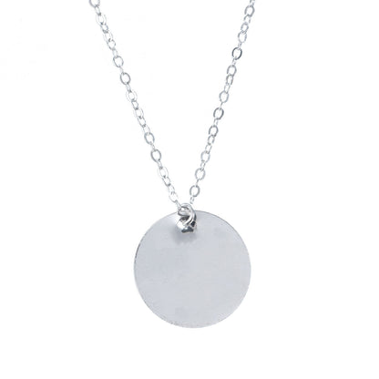 European and American cross-border jewelry Simple geometric glossy disc pendant necklace women's popular geometric temperament fashion necklace