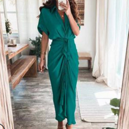 2026 spring new cross-border European beauty fashion temperament design sensible irregular dress women